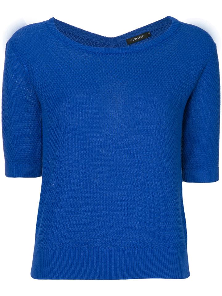 Loveless Fitted Knitted Top - Blue