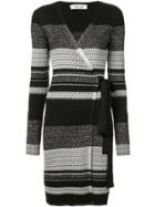 Dvf Diane Von Furstenberg Knitted Wrap Dress - Black