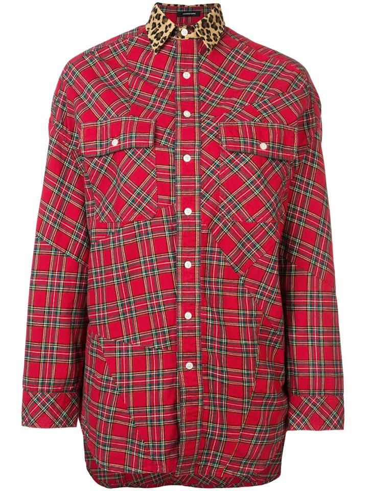 R13 Plaid Patchwork Shirt - Red