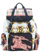 Burberry Large Rucksack In Archive Scarf Print - Blue