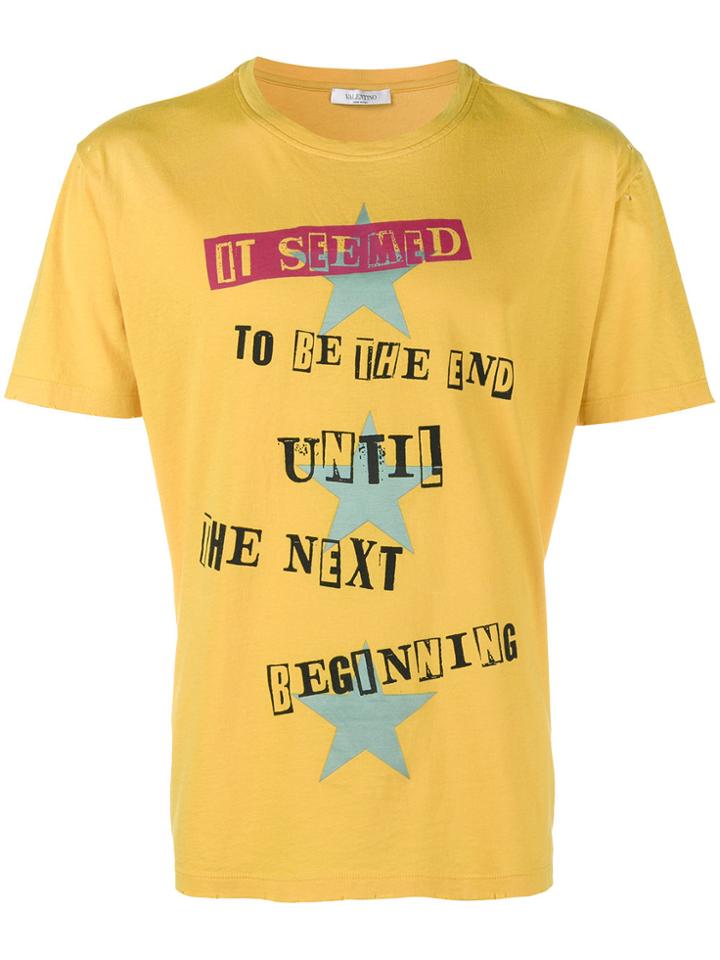 Valentino It Seemed To Be Printed T-shirt - Yellow & Orange