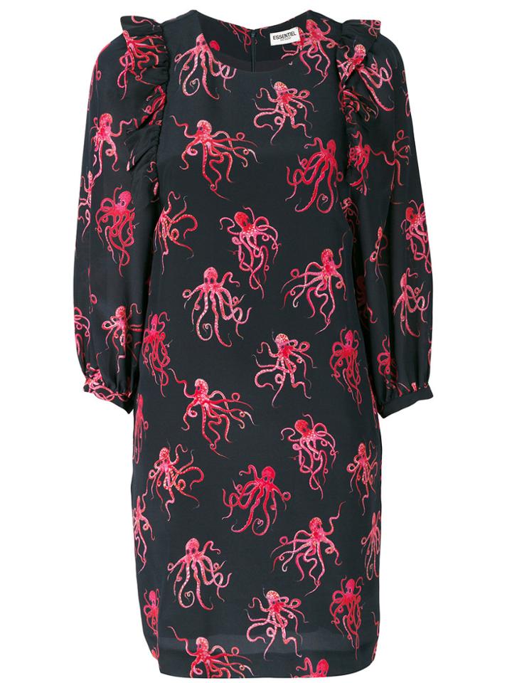 Essentiel Antwerp Octopus Embroidered Shift Dress - Blue
