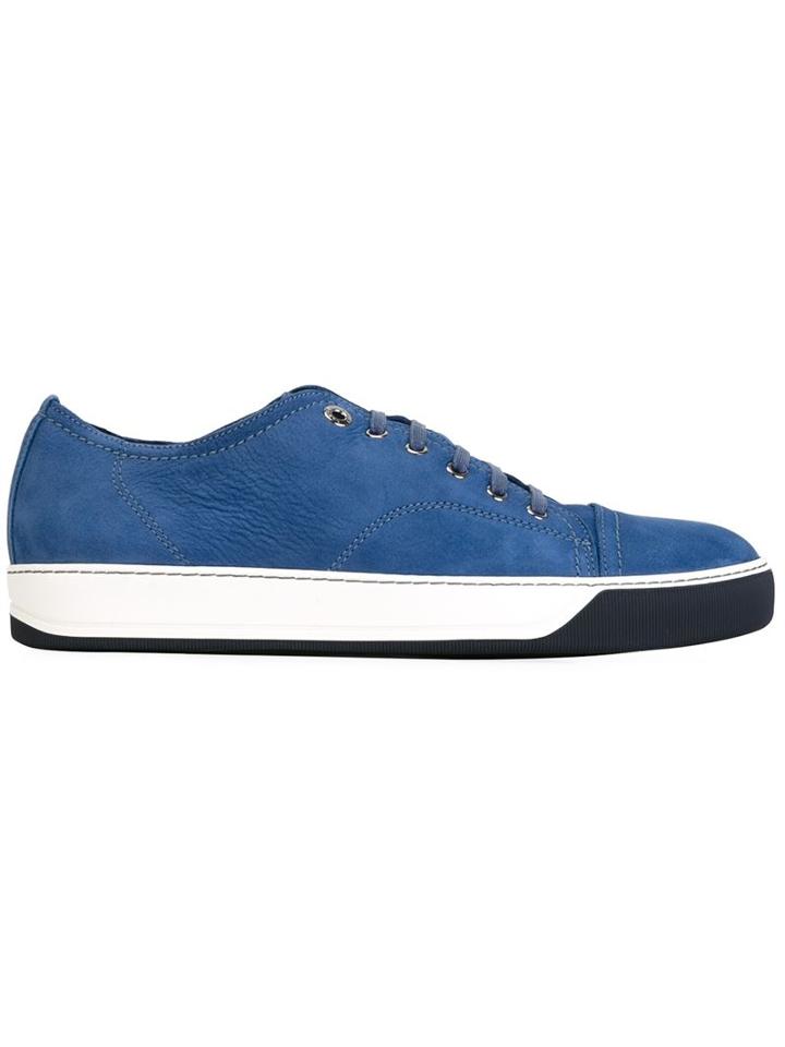 Lanvin Lace-up Sneakers, Men's, Size: 8, Blue, Buffalo Leather/rubber/bos Taurus