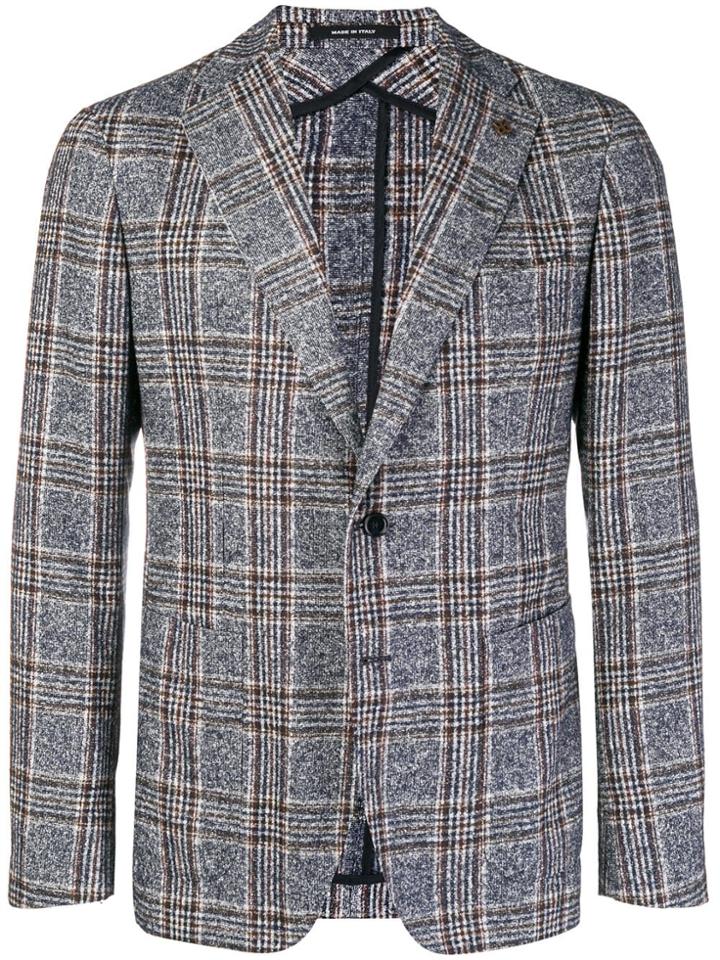 Tagliatore Plaid Blazer Jacket - Blue