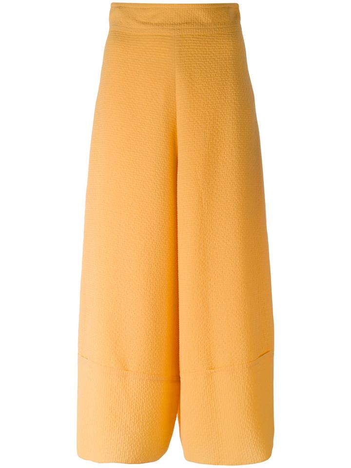 See By Chloé Cropped Palazzo Pants, Women's, Size: 34, Yellow/orange, Polyester/viscose