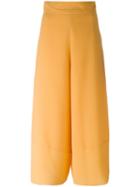 See By Chloé Cropped Palazzo Pants, Women's, Size: 34, Yellow/orange, Polyester/viscose