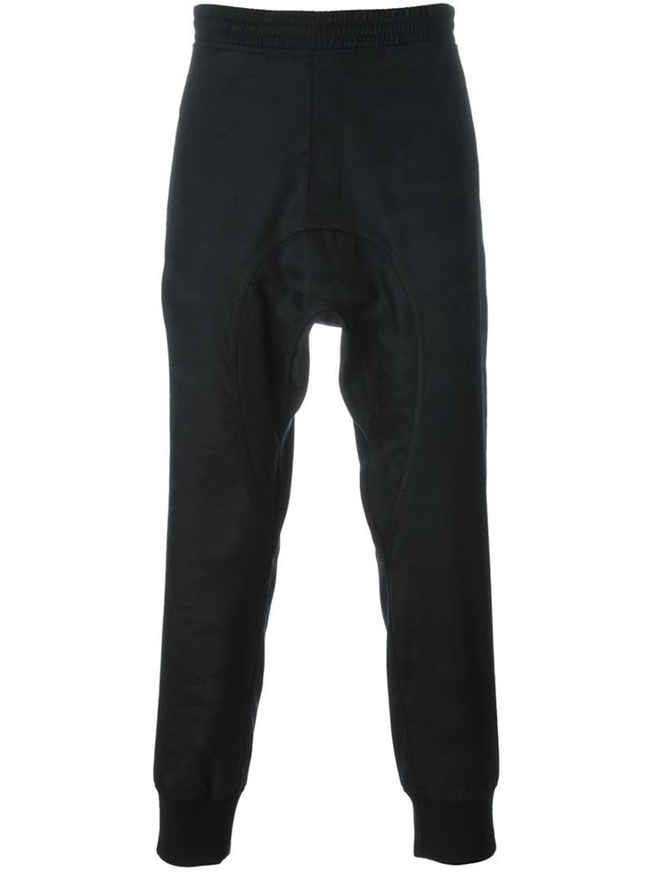 Neil Barrett Harem Track Pants, Men's, Size: 52, Black, Cotton/virgin Wool