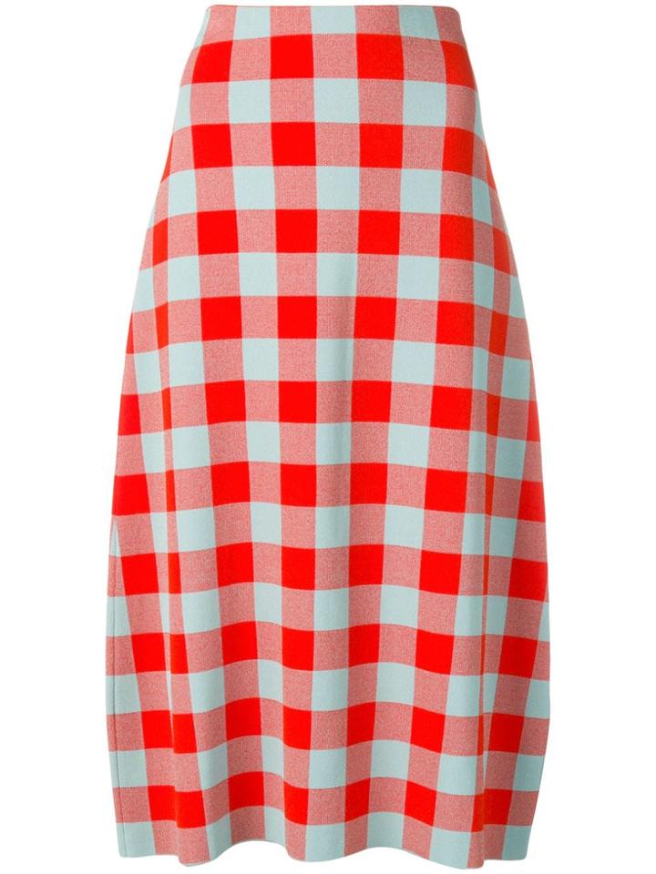 Jil Sander Check Flared Skirt