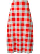 Jil Sander Check Flared Skirt