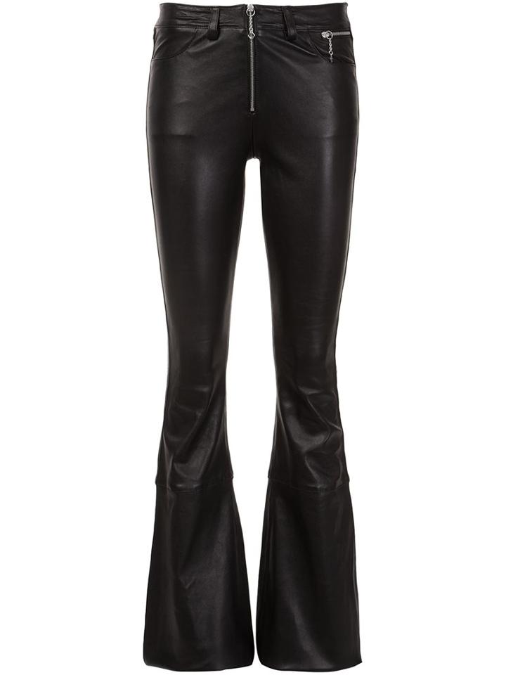 Alyx Zipped Flared Trousers, Women's, Size: Small, Black, Leather