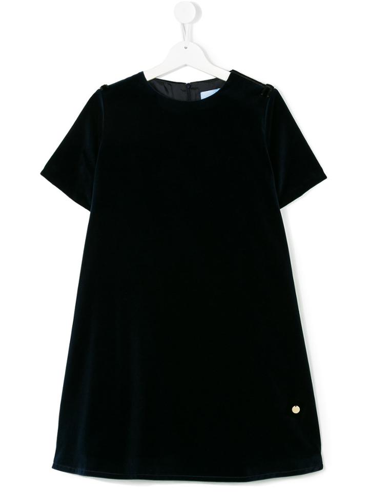 Lanvin Petite Flared Velvet Dress - Blue