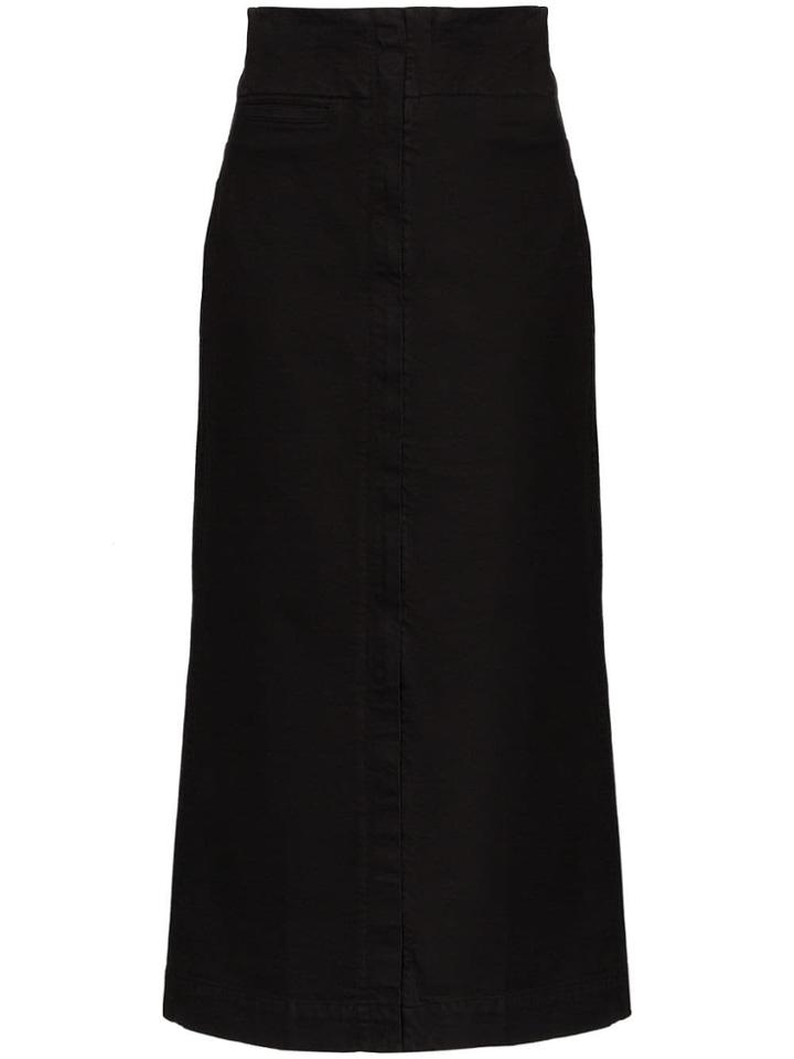 Lemaire High-waisted Denim Maxi Skirt - Black