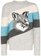 Maison Kitsuné Kits Fox Head Strp Crw Swtr Multi - Multicolour
