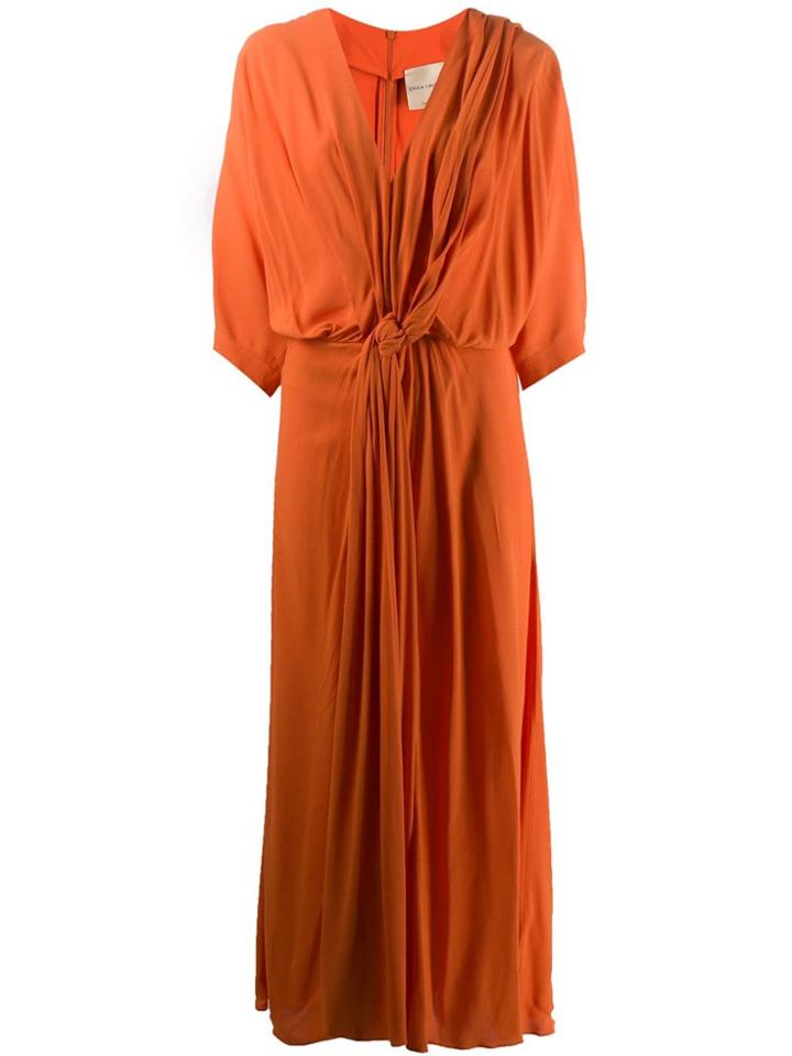 Erika Cavallini Draped Midi Dress - Orange