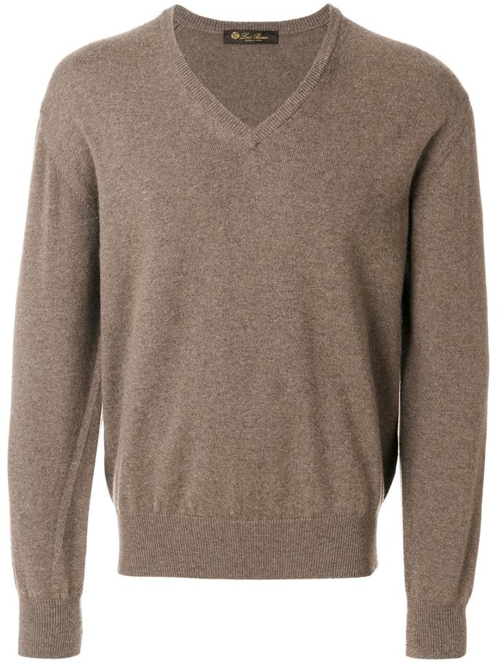 Loro Piana - V-neck Jumper - Men - Cashmere - 58, Brown, Cashmere