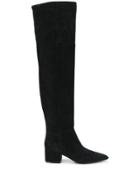 Sergio Rossi Knee-length Pointed Toe Boots - Black