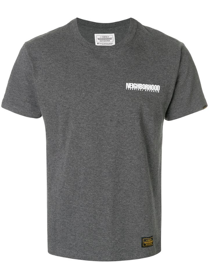 Neighborhood Logo Print T-shirt - Grey