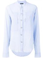 Balmain Embossed Button Shirt - Blue