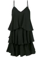 Paul & Joe - Ruffle Layer Dress - Women - Silk/polyamide/polyester - 36, Black, Silk/polyamide/polyester