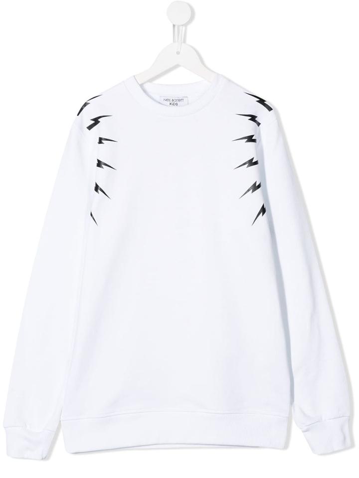 Neil Barrett Kids Lightning Print Sweatshirt - White
