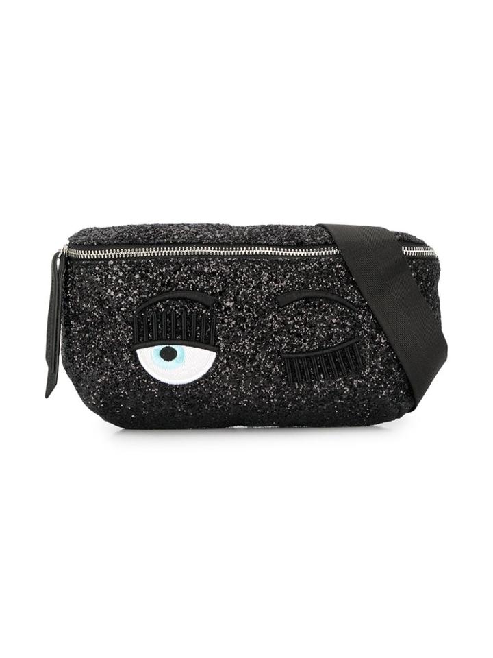 Chiara Ferragni Kids Teen Flirting Eyes Belt Bag - Black