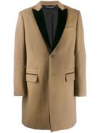 Philipp Plein Contrast Lapel Coat - Brown