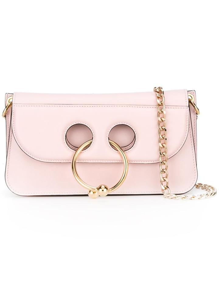 J.w.anderson Small Pierced Bag, Women's, Pink/purple, Calf Leather