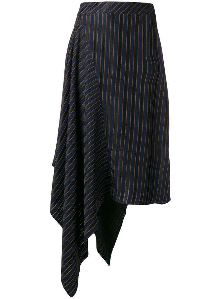 Palmer / Harding Striped Asymmetric Skirt - Blue