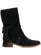 See By Chloé Studded Tie Boots - Black