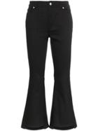 Alexander Mcqueen Mid-rise Kick Flare Cropped Jeans - Black