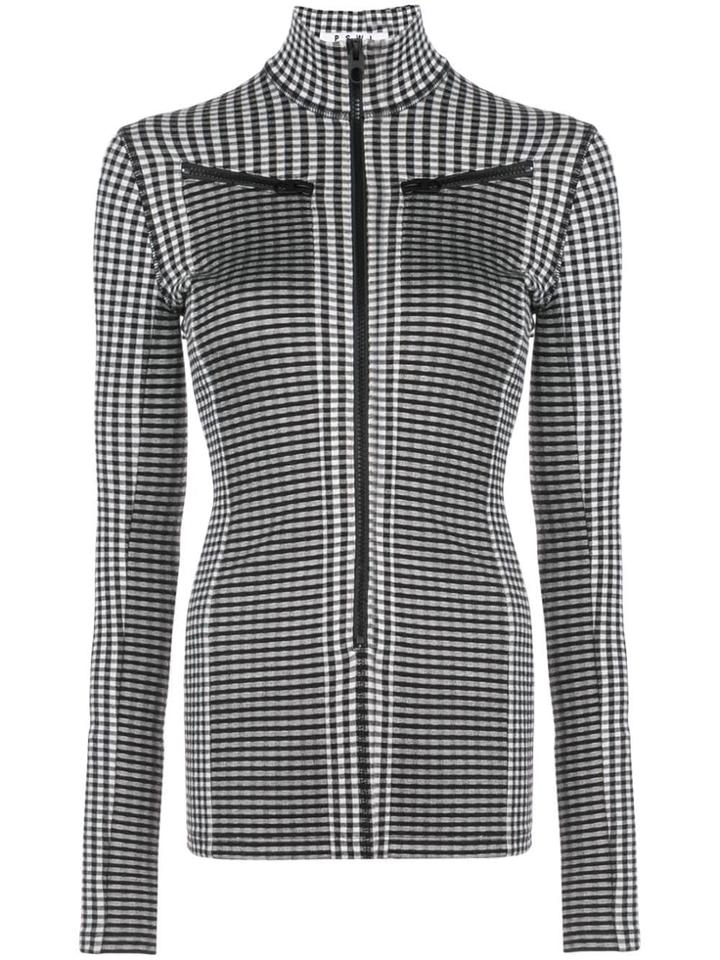 Proenza Schouler Pswl Gingham Zip Turtleneck - Black