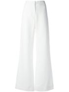Ann Demeulemeester Flared Trousers, Women's, Size: 38, White, Linen/flax/nylon