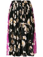 No21 Floral Pleated Skirt - Black