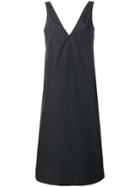 Plan C V-neck A-line Dress - Black