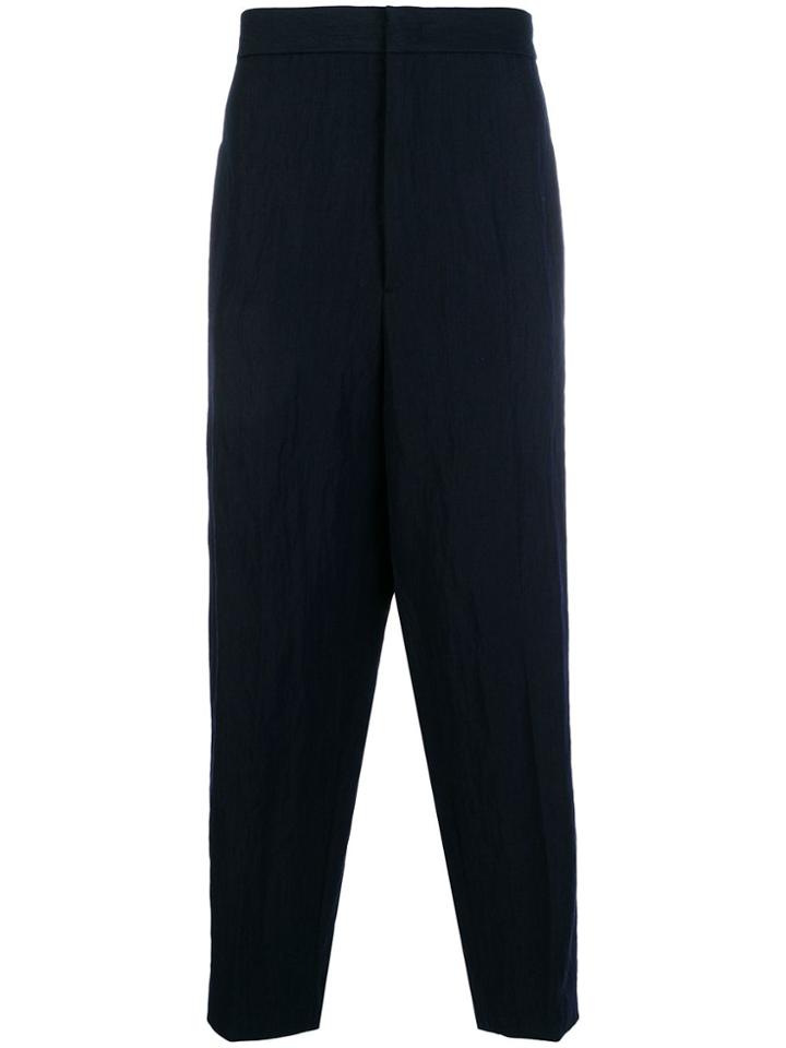 Jil Sander High Waist Drop Crotch Trousers - Blue