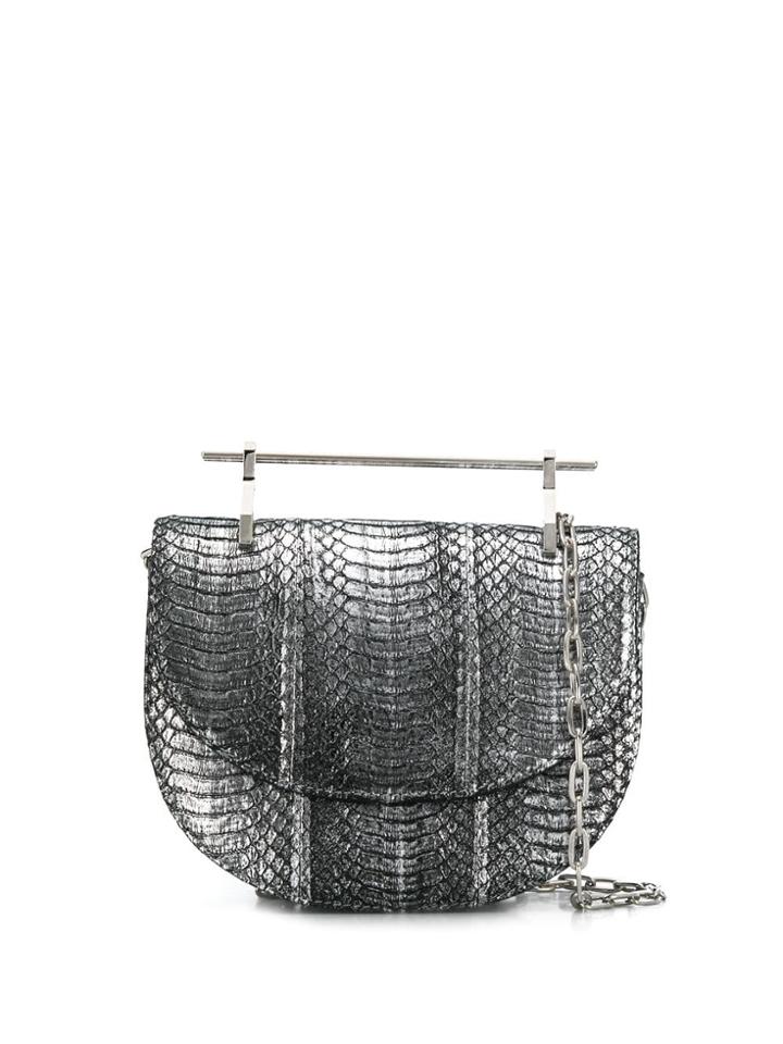 M2malletier Metallic Leather Shoulder Bag - Silver