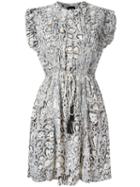 Just Cavalli Animal Print Pleated Dress, Women's, Size: 42, Cotton/polyester