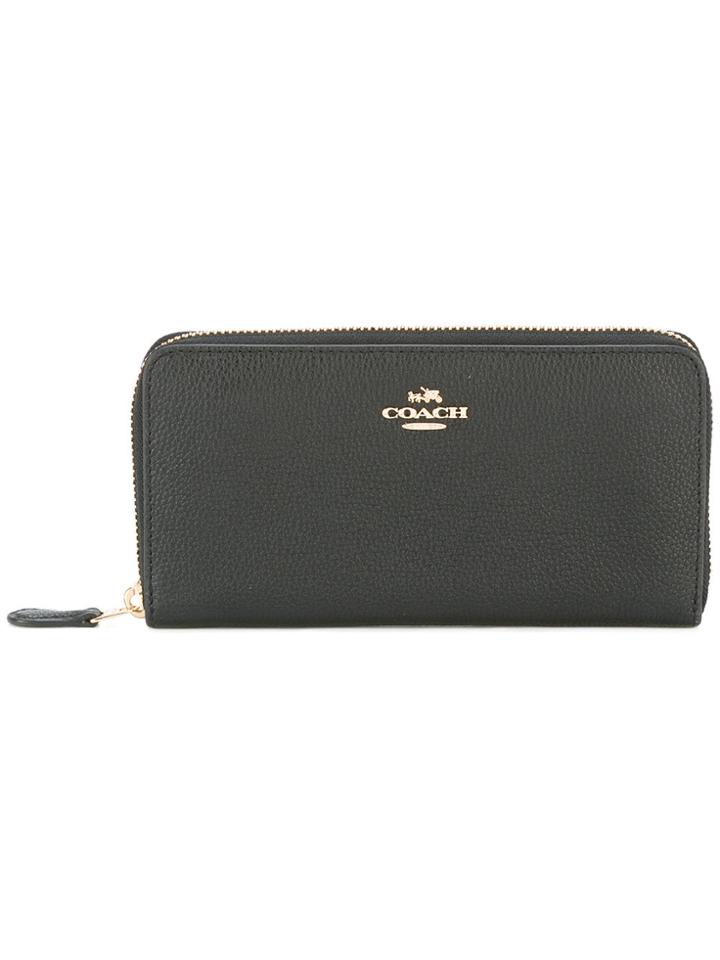 Coach Logo Plaque Wallet - Black