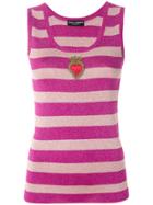 Dolce & Gabbana Heart Embroidered Top - Pink & Purple