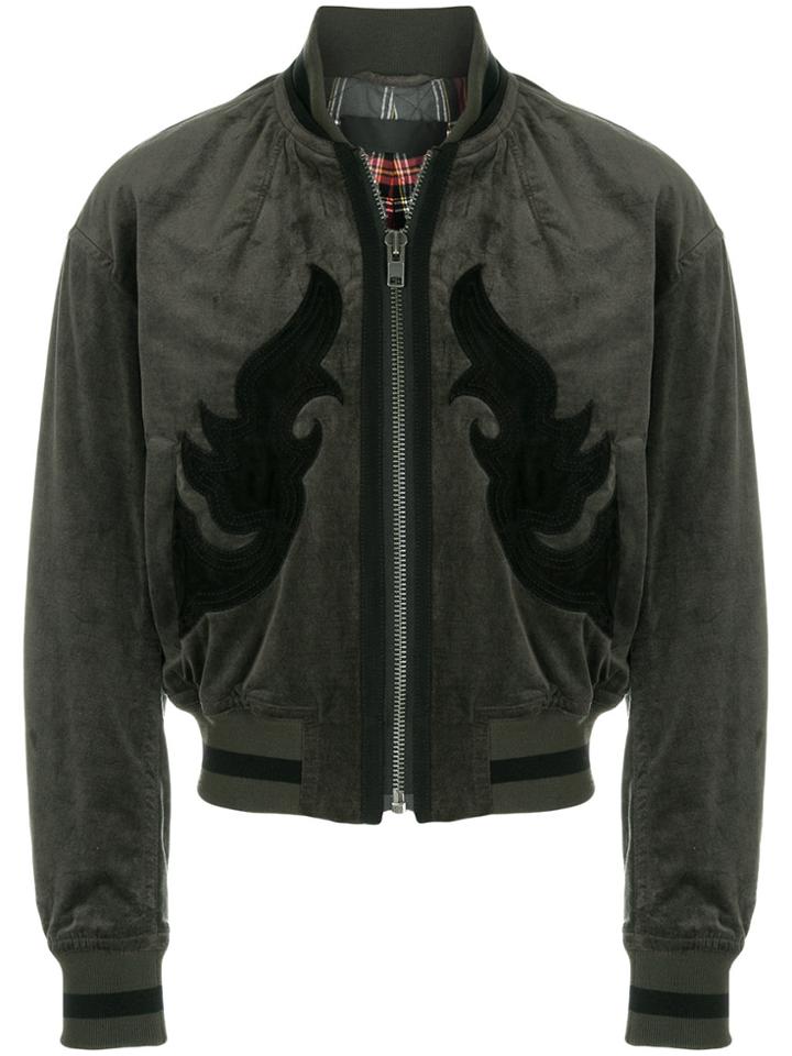 Haider Ackermann Suede Trim Bomber Jacket - Green
