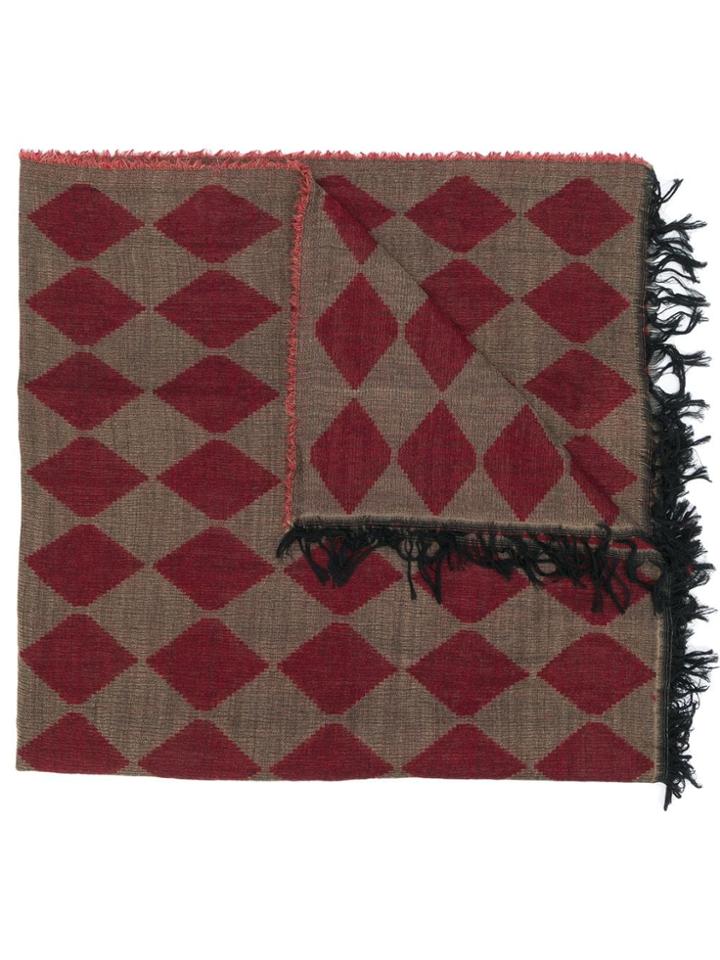 Uma Wang Geometric Knitted Scarf - Nude & Neutrals