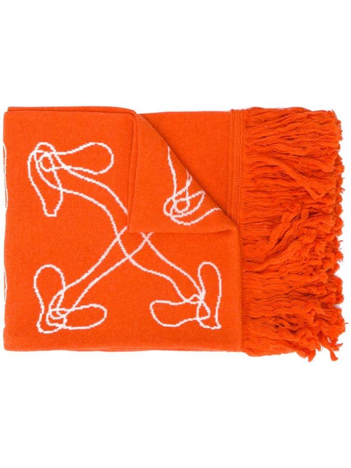 Off-white Abstract Arrow Scarf - Orange