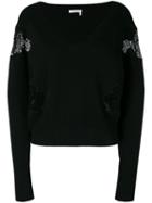 Chloé - V-neck Lace Sweater - Women - Cotton/polyamide/cashmere - Xs, Cotton/polyamide/cashmere
