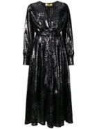 Msgm Textured Leopard Print Dress - Black