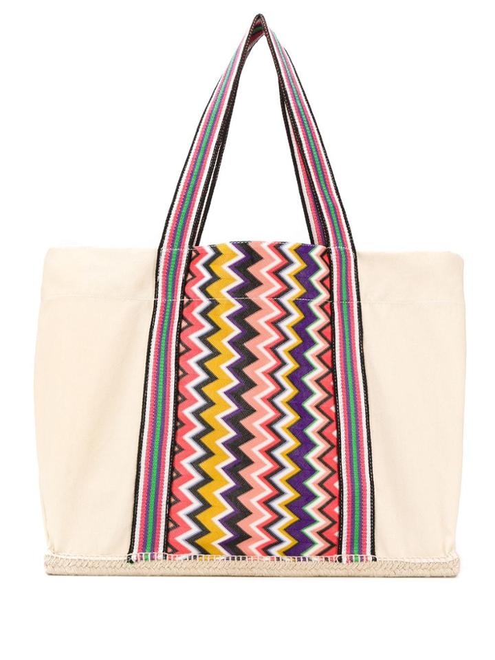 Castañer Crochet-panelled Tote - Neutrals