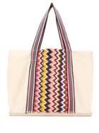 Castañer Crochet-panelled Tote - Neutrals