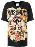 Moschino Floral Print Logo T-shirt - Black