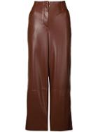 Nanushka Faux Leather Palazzo Pants - Brown