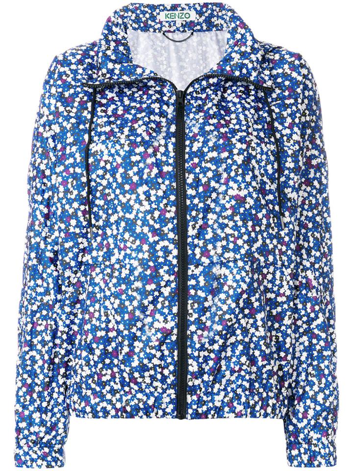 Kenzo Floral Print Windbreaker - Blue