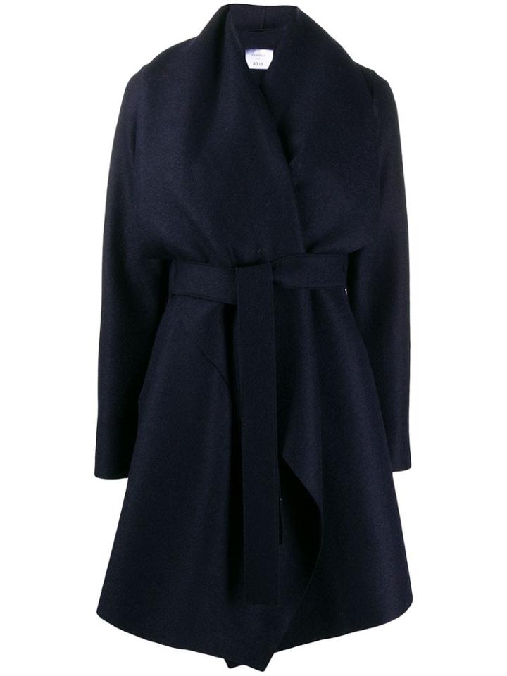 Harris Wharf London Draped Wrap Coat - Blue